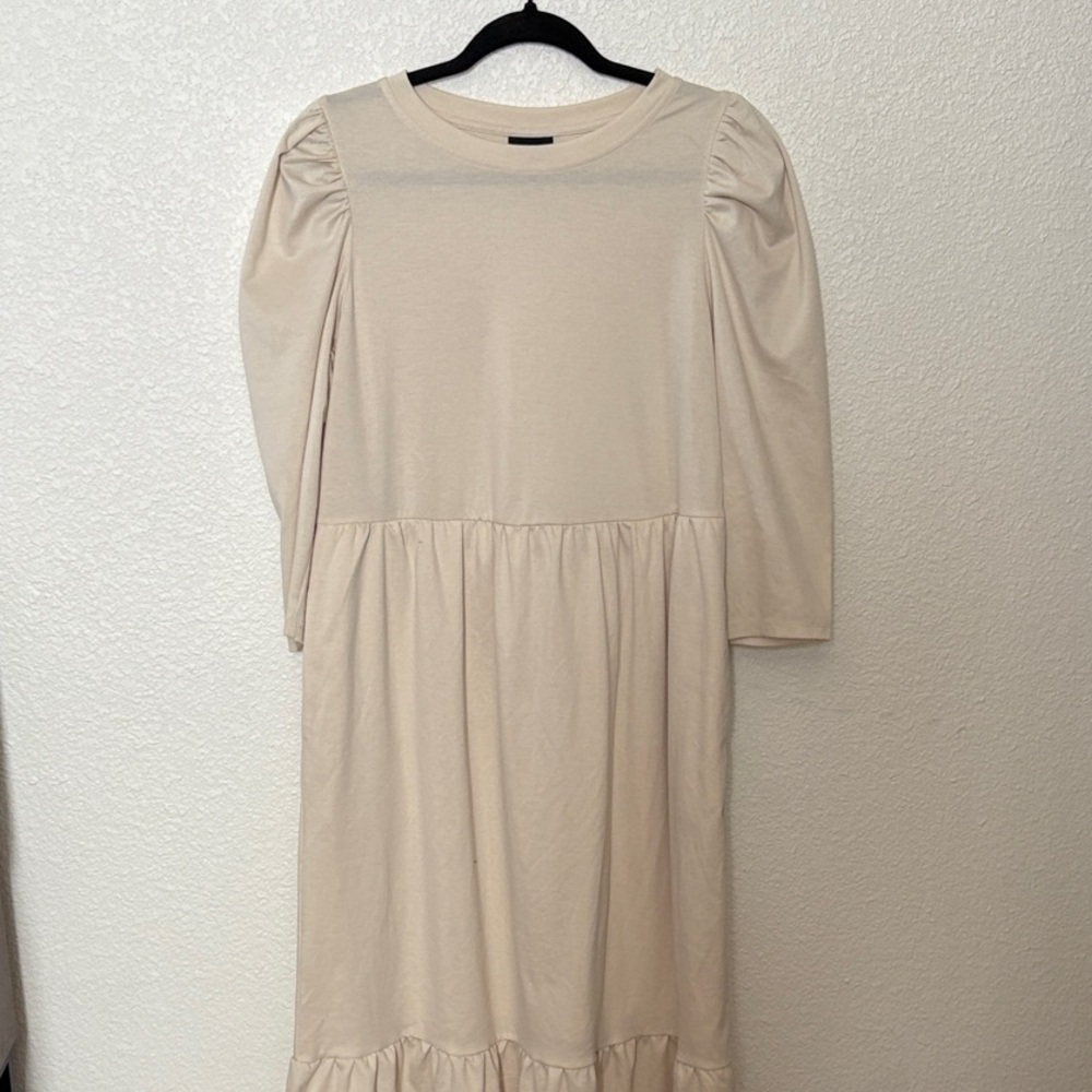 Who What Wear Beige Long Sleeve Dress